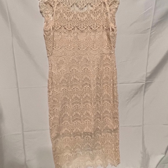 S Free People Cream Crochet Lace Midi Slip Lined Dress.  Intimately Free People - Picture 2 of 14